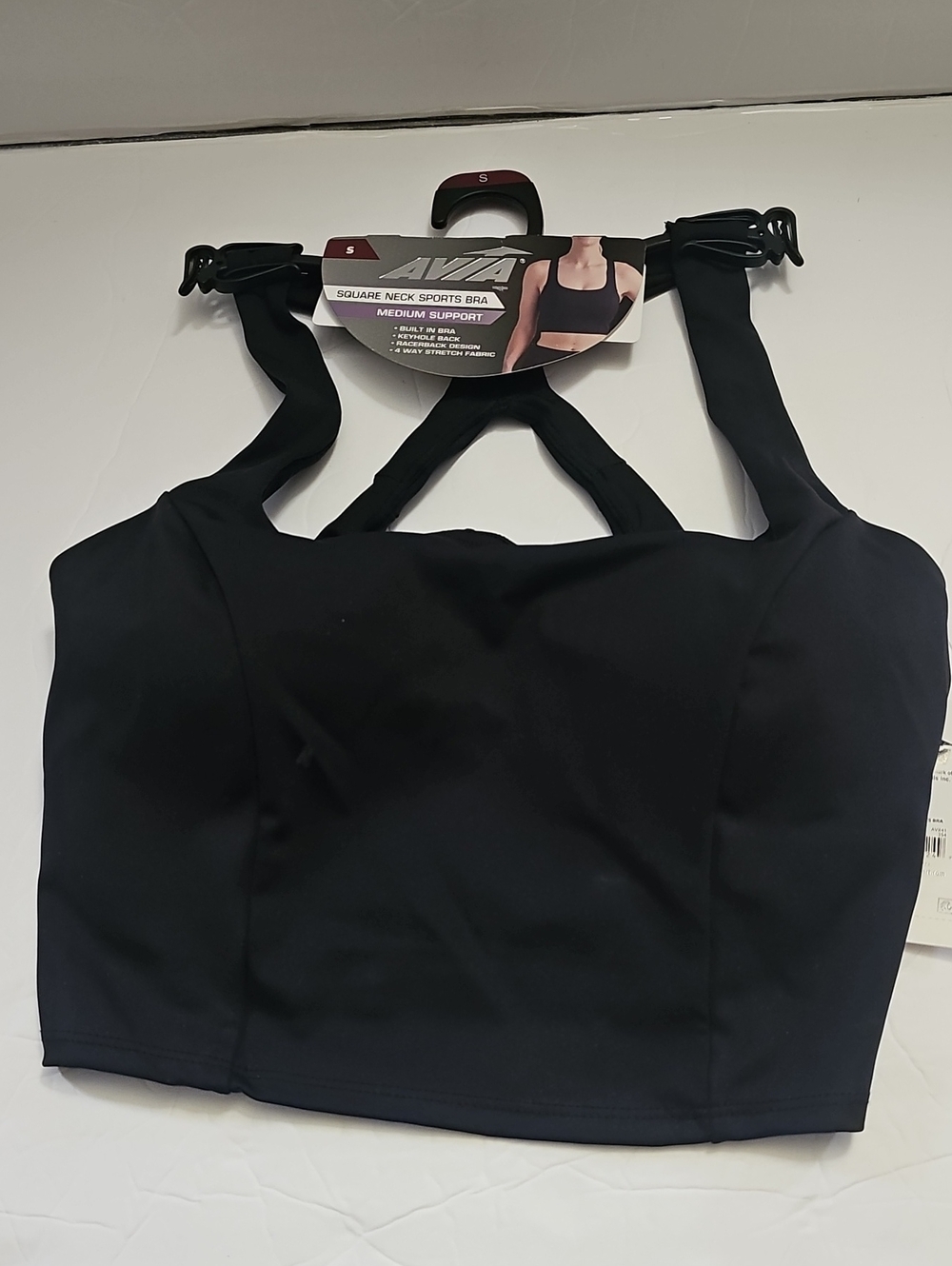 AVIA Square Neck Sports Bra - Black